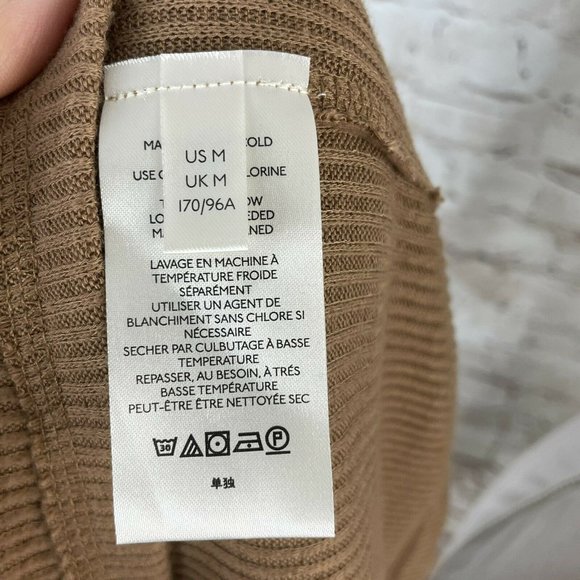 free prople Juicy Long Sleeve Top in Vintage Bronze Tan Split Back Oversized M - Picture 10 of 12